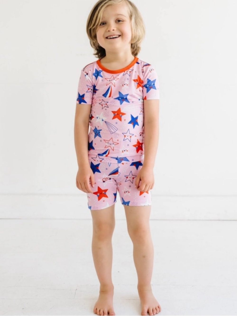 Little Sleepies 4th of July print short sleeve/shorts pj set